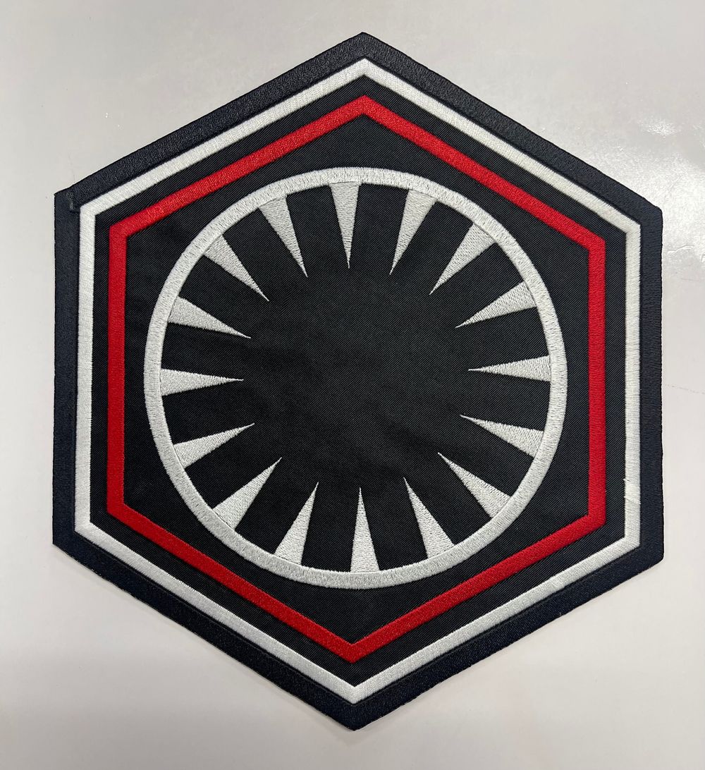 Large 10” X 9” First Order Cog backpatch White, Red and Blac...